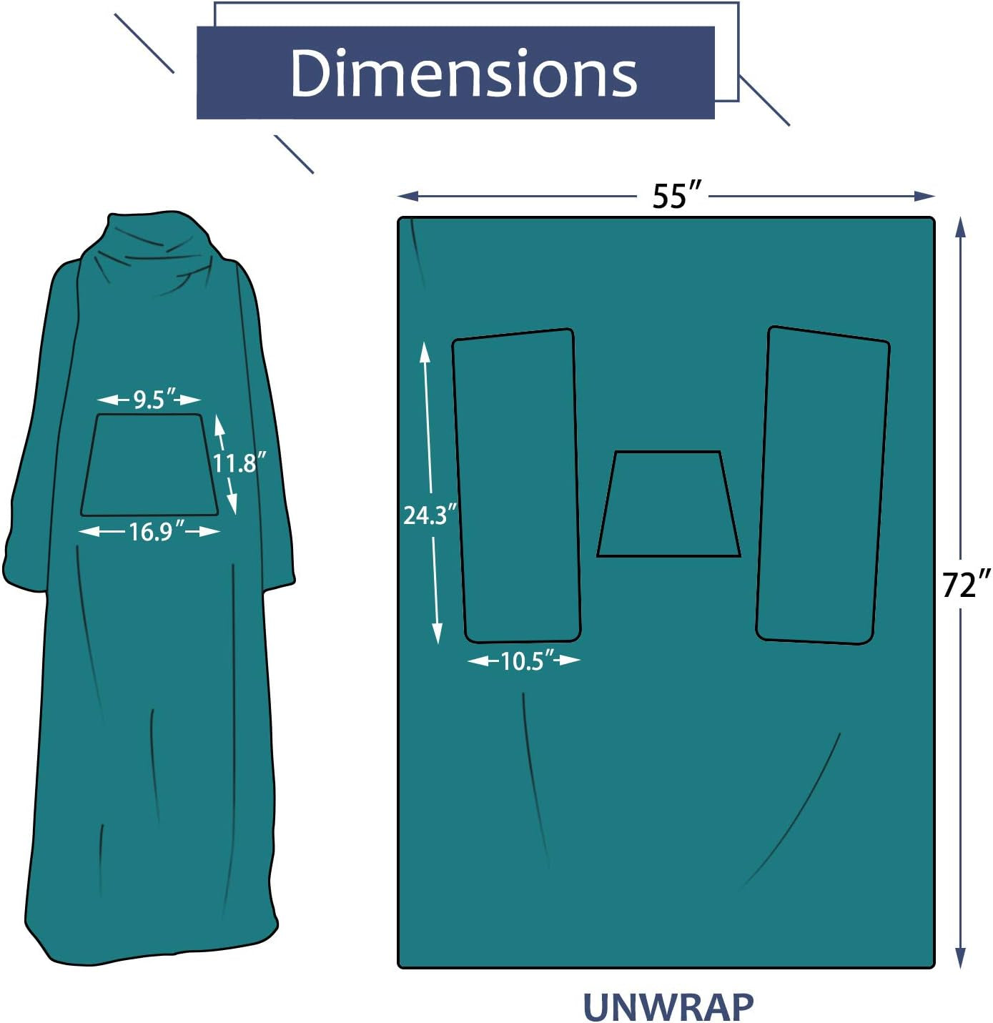 Wearable Blanket with Sleeves for Adults, Softness Comfort Warmth Fleece Gift for Women Men, Snuggy Body Throw TV Blanket for Home Office Lounge, Gift for Your Lover