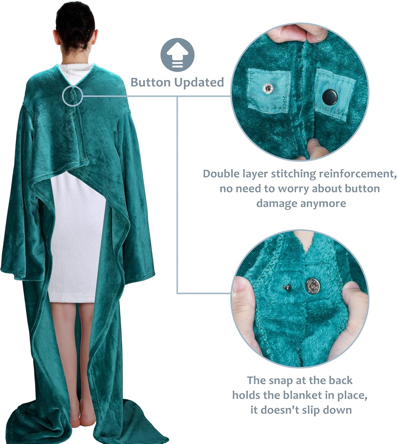 Wearable Blanket with Sleeves for Adults, Softness Comfort Warmth Fleece Gift for Women Men, Snuggy Body Throw TV Blanket for Home Office Lounge, Gift for Your Lover